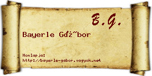 Bayerle Gábor névjegykártya
