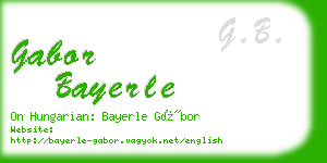 gabor bayerle business card